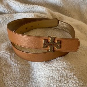 Tory Burch tan/gold reversible belt